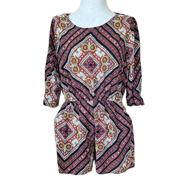 O’Neill XL Shorts Romper Boho Bohemian Neutral Chic Contemporary - Picture 2 of 10